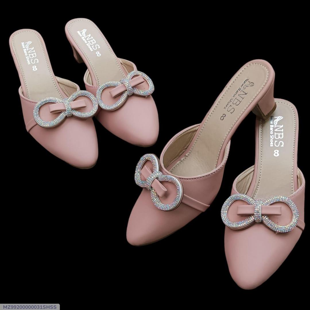 Trendy Heel For Women - Pink Bow Design | Samina Fashion