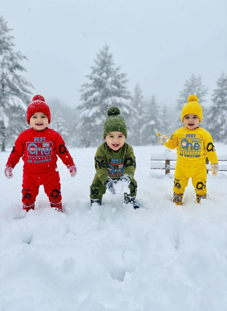 Boys Winter Tracksuit – 2 Sets (4 Pcs) | Warm Fleece | Printed | Samina Fashion