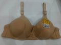 Elegant Off-White Spandex Padded Bra - Wire-Free Comfort (B Cup, Sizes 36-42)