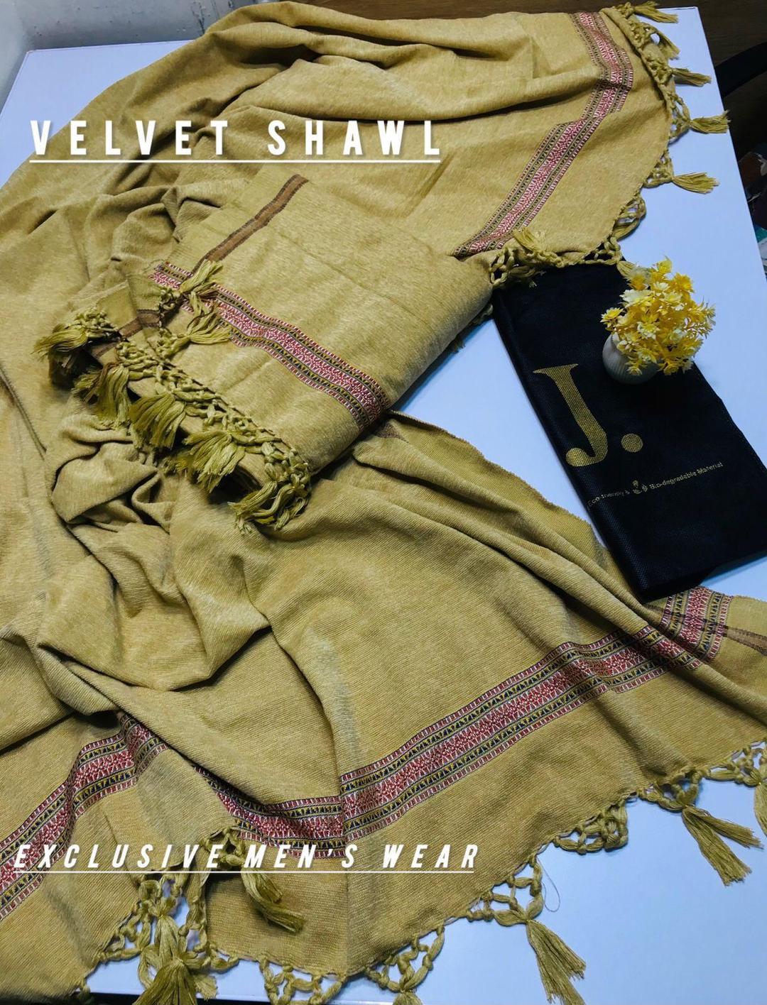 J. Junaid Jamshed Men's Mustard Shawl - Premium Winter Fabric with Border