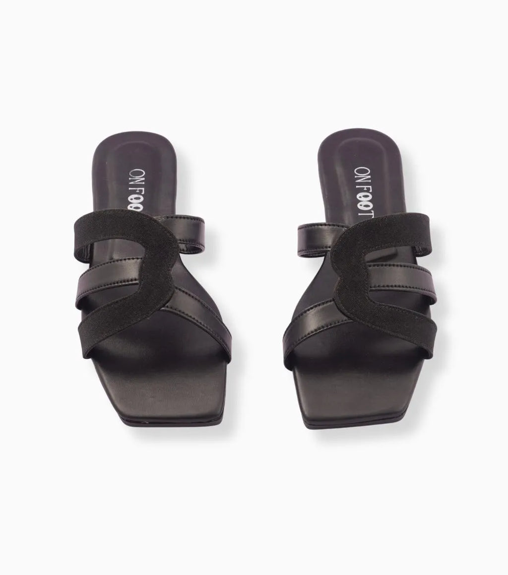 Stylish Black Cross-Strap Slippers - Comfortable Women's Footwear