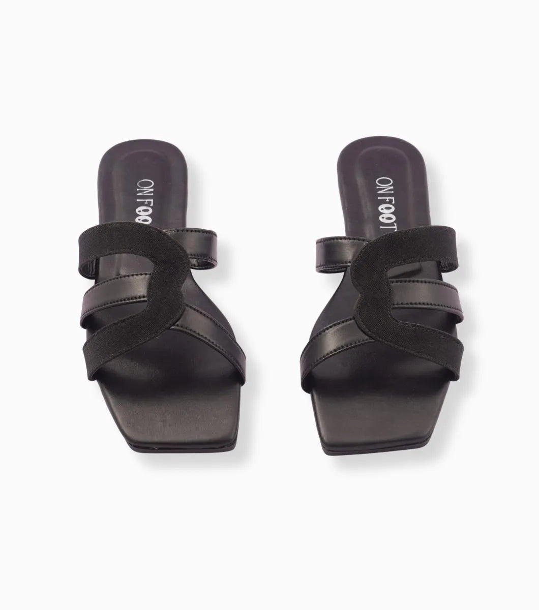 Stylish Black Cross-Strap Slippers - Comfortable Women's Footwear